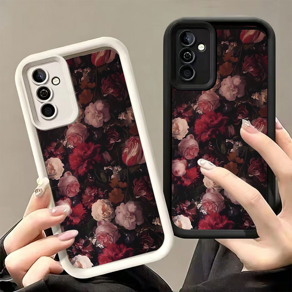 Wine & Beer Emporium - เคสโทรศัพท์ลายกุหลาบสีแดงไวน์ สำหรับ Samsung Galaxy A73 A72