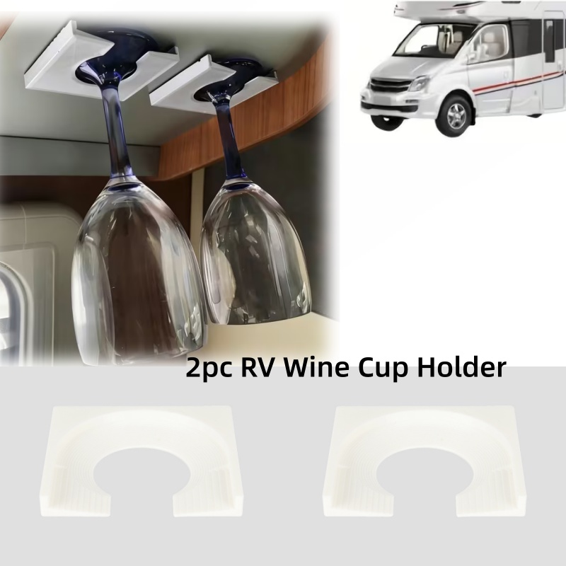 Wine & Beer Emporium - ที่วางแก้วไวน์สำหรับรถบ้าน RV 2 ชิ้น พร้อมกาวในตัว ติดตั้งง่าย