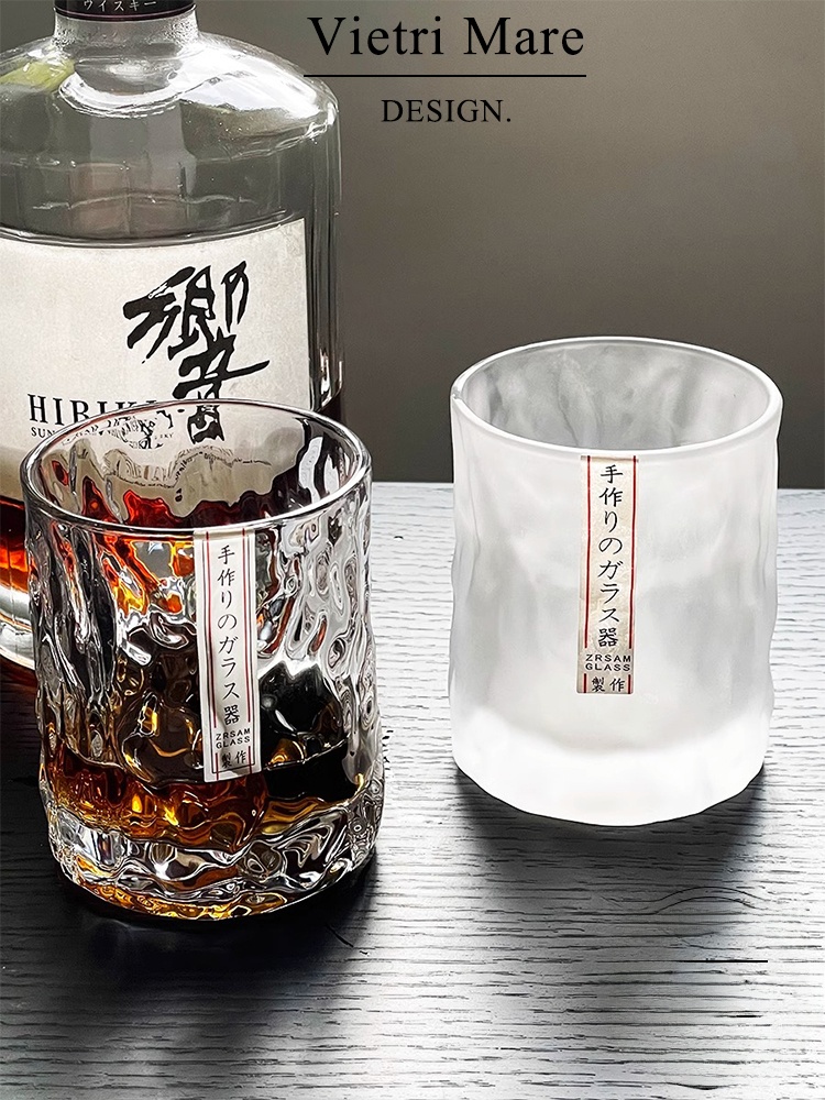 Wine Beer Whiskey - แก้วแก้วทำมือสไตล์เวียดนาม ลายค้อน แก้ววิสกี้ เบียร์ แก้วคริสตัลสไตล์ญี่ปุ่นย้อนยุค สำหรับดื่มไวน์และอาหาร