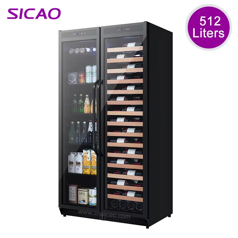 Wine And Beer Undercounter Fridge - ตู้แช่เครื่องดื่มแบบฝังในตัว ตู้แช่ไวน์สองประตู ความจุขนาดใหญ่ ตู้แช่เบียร์ใต้เคาน์เตอร์ สำหรับบาร์ ครัว
