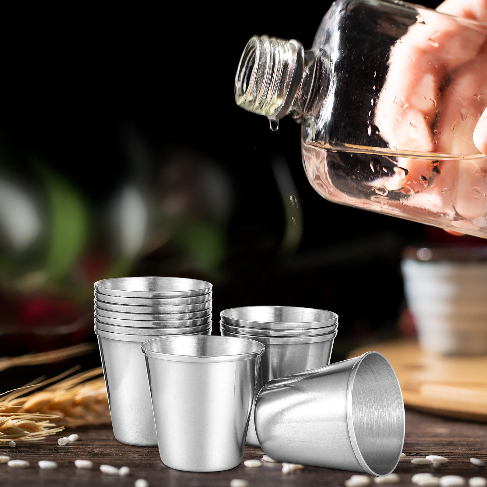 แก้วดื่มสแตนเลส 12 ชิ้น สำหรับ - Wine Beer Spirits บทวิจารณ์และราคา