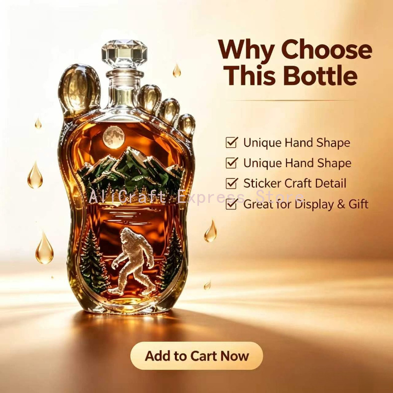 ขวดเหล้าวิสกี้ลายรอยเท้าบิ๊กฟุ - Wine Beer And Spirits บทวิจารณ์และราคา