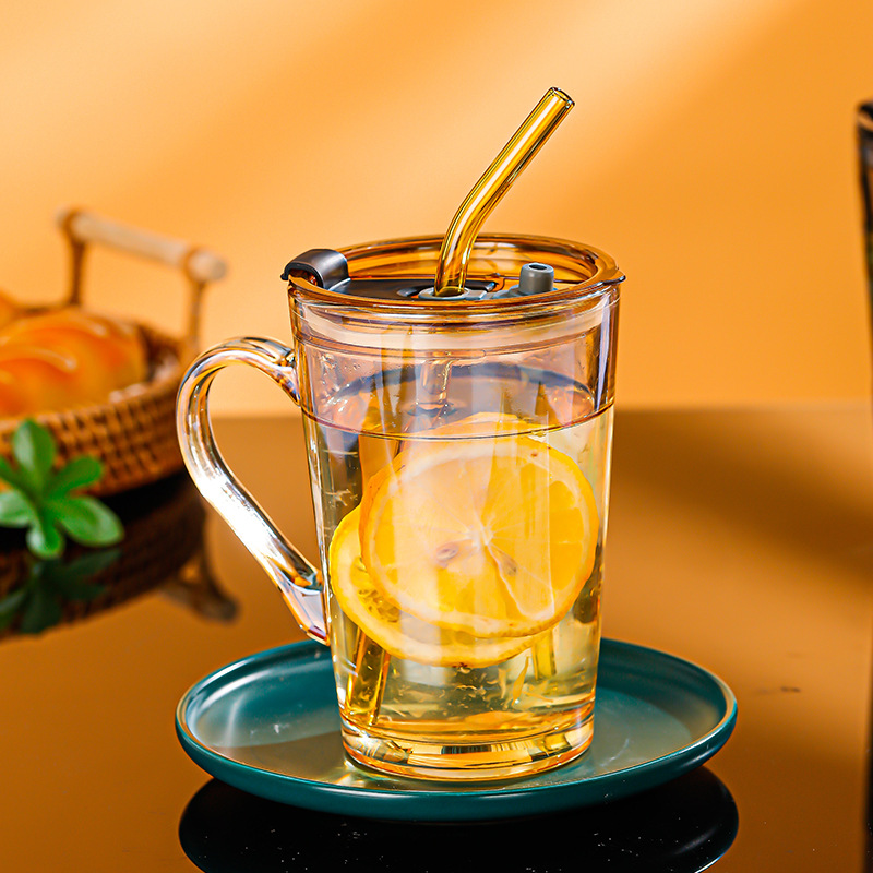 450ml ถ้วยกาแฟแก้วพร้อมฝาปิดแล - Wine Beer Spirits บทวิจารณ์และราคา