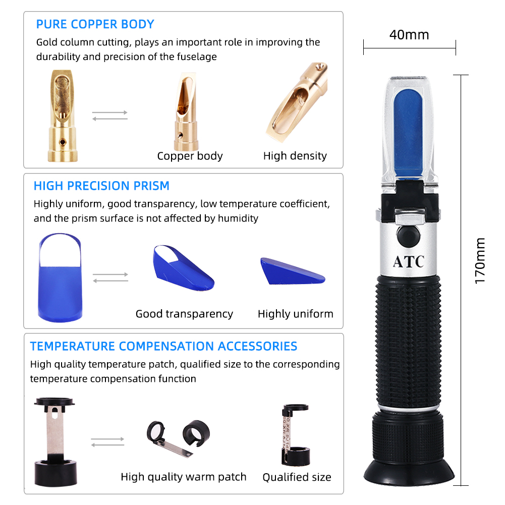 Refractometer เบียร์ Wort Dual - Wine N Beer บทวิจารณ์และราคา