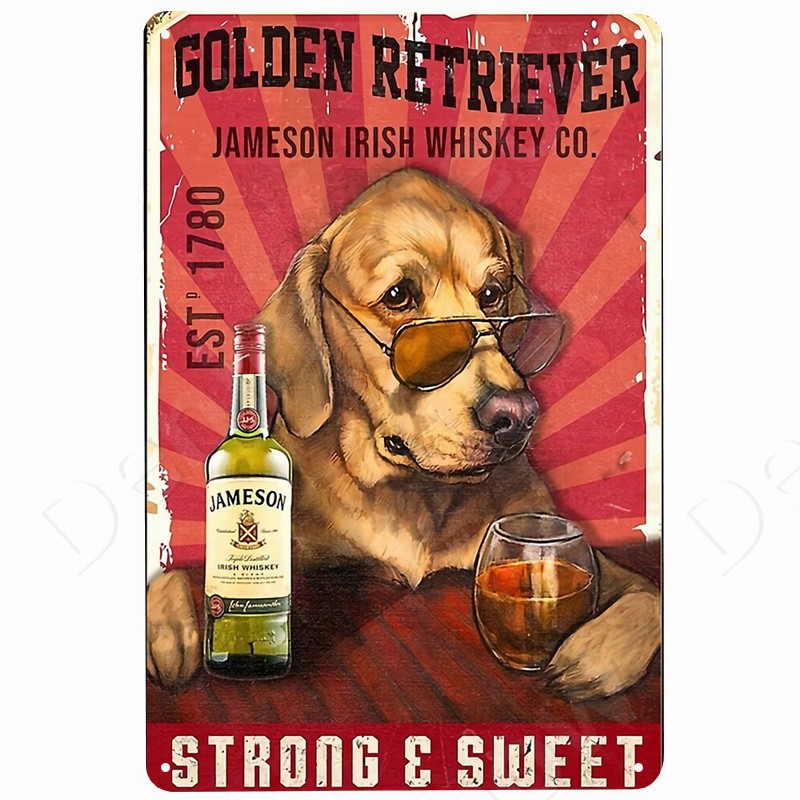 แมวและไวน์ป้ายโลหะ Vintage สุน - Beer Wine Gin บทวิจารณ์และราคา